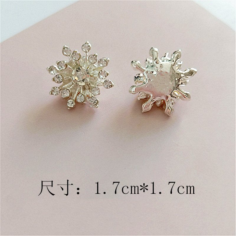 Best-selling pearl full-diamond flower alloy accessories, diy handcrafted hair accessories, cartoon clothing, bags, shoes, mobile phone accessories materials, sunflower diamond buckles pic 5
