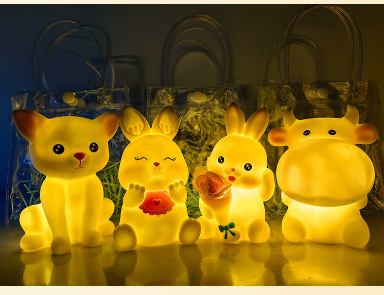 创意卡通可爱兔子小夜灯儿童卧室床头夜用台灯夜市地摊灯饰批发详情21