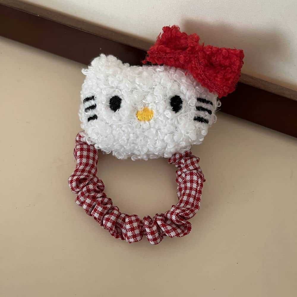 Cute Duffy bear Shirley Rose hair band, red checkered bow, large intestine hair band pic 13