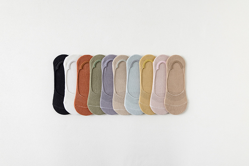 新款女隐形春夏女士袜子纯色防掉跟隐形袜点胶空调袜室内袜脚底袜详情4