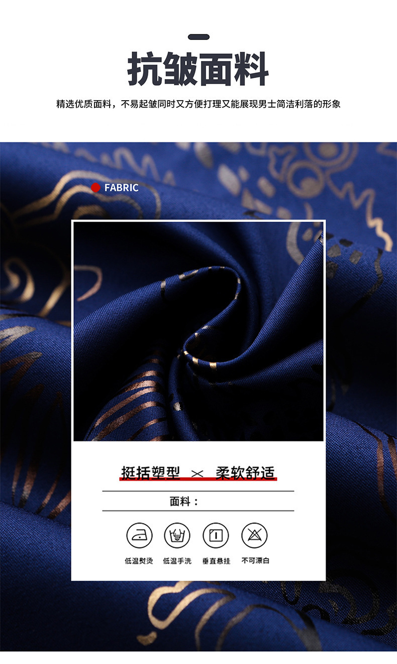 2024 verano de los hombres dragon print shirt fino estilo transpirable moda casual hielo seda fresca manga corta una pieza de reemplazo de cabello pic 4