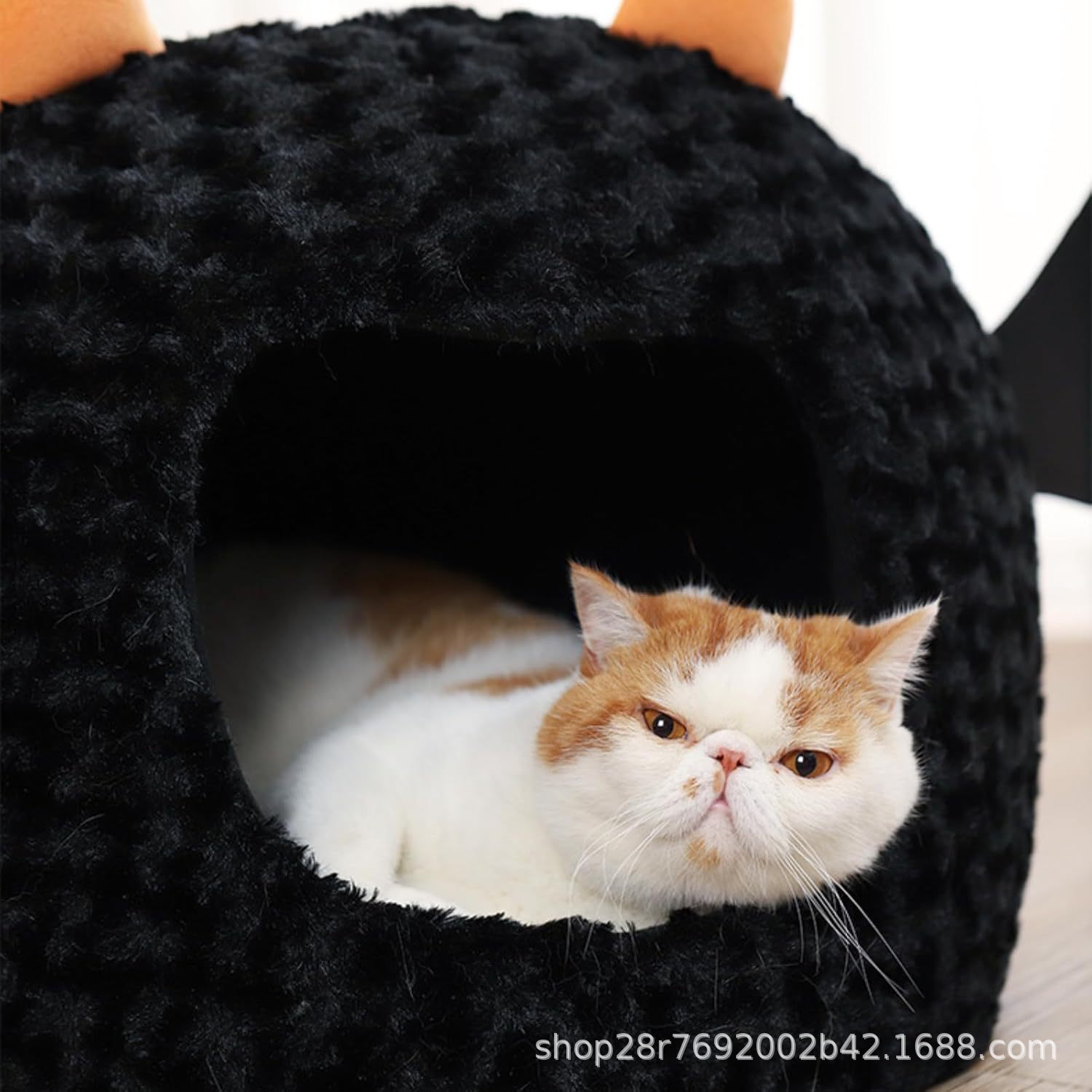 万圣节宠物窝冬季保暖趣味卡通小恶魔猫窝秋冬全封闭小狗狗窝详情8