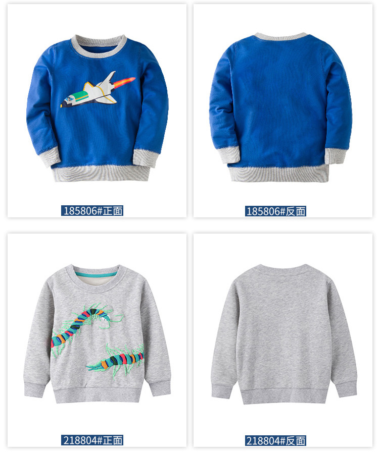 新品春秋季男童卫衣2024新款儿童休闲圆领套头卫衣帅气纯棉印花童详情7