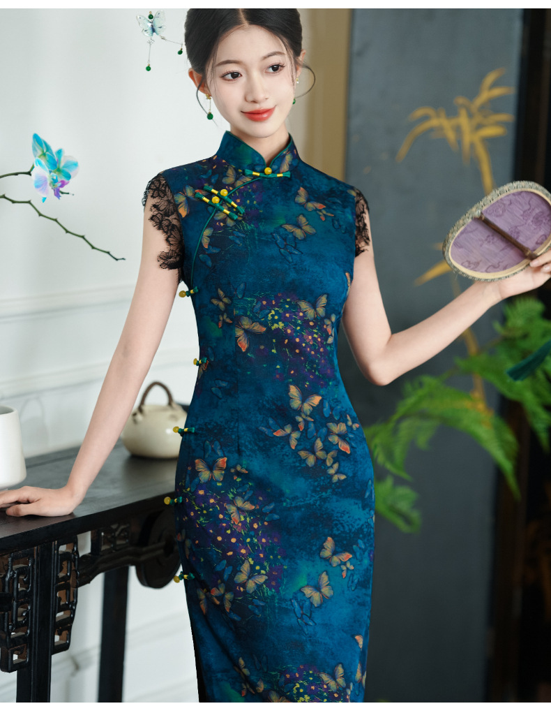 The new Spring/Summer 2024 Xiangyunsi long sleeveless cheongsam is a high-end, elegant, slimming and retro Chinese dress pic 12