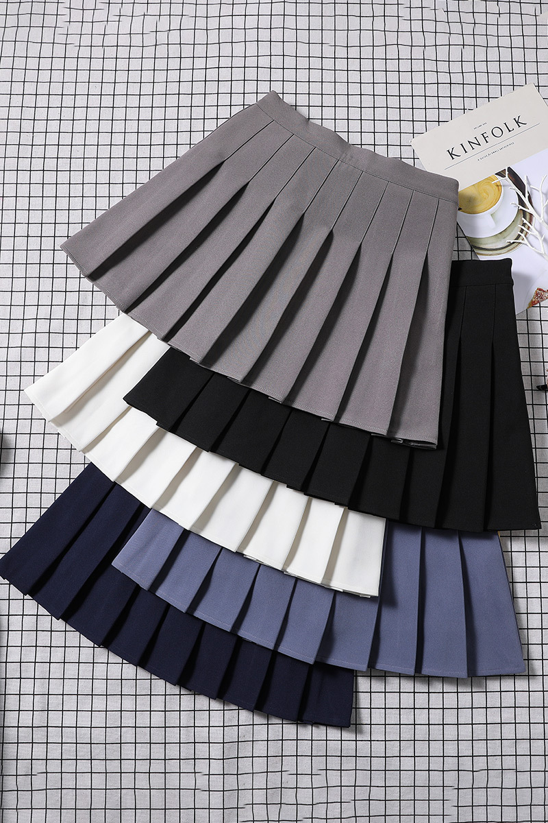 Pleated skirt for women, Spring/Summer jk white 2022 new style Korean high-waisted A-line short skirt, autumn/winter plaid half skirt pic 48