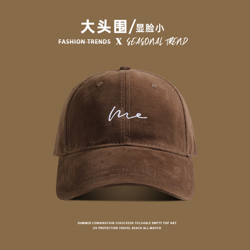 A Korean-style baseball cap that makes the face look smaller, with a wider brim for women to cover the cheekbones and a darker waistband. A sun hat with a red baseball cap for men pic 12