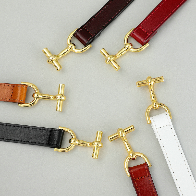 Adjustable genuine leather belt with button-down waist, fashionable and versatile dress suit, a new retro cowhide belt that is popular among Internet celebrities pic 3