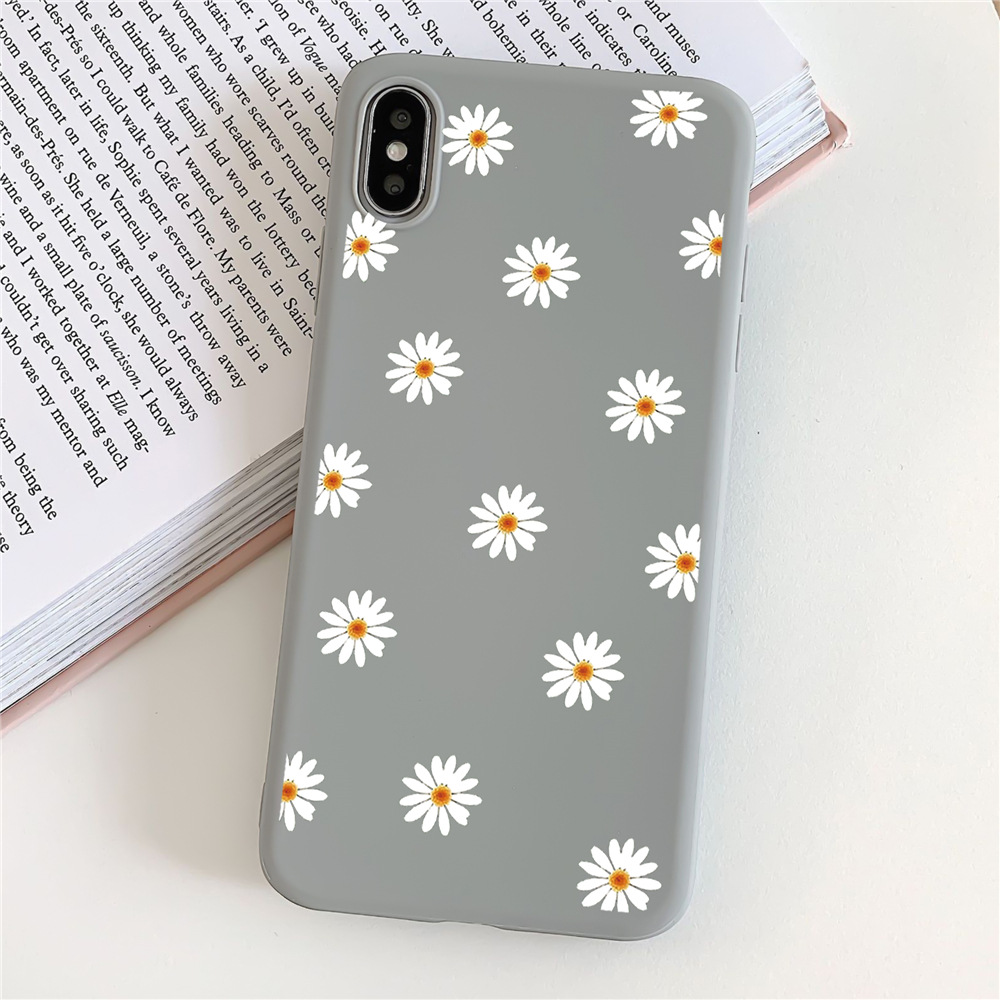 适用于苹果IP15彩色菊花tpu手机壳14pro MAX小雏菊浮雕彩绘软壳详情11