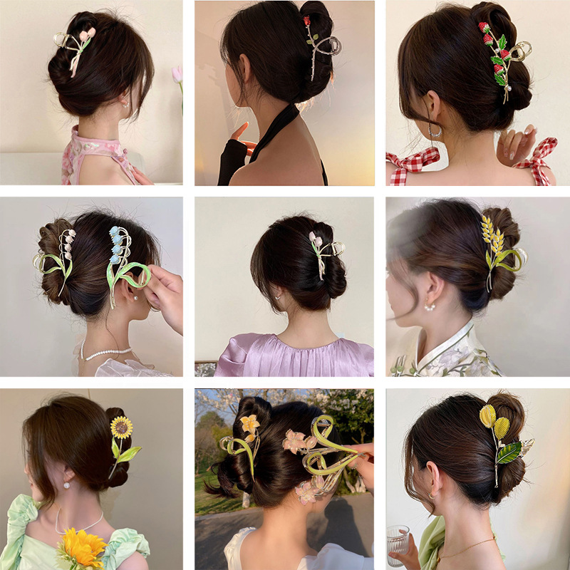 New Chinese-style alloy hair clips, plum blossom tassels, bangs clips, elegant hair clips, bride cheongsam, duckbill clips, and headwear for women from the national trend series pic 9