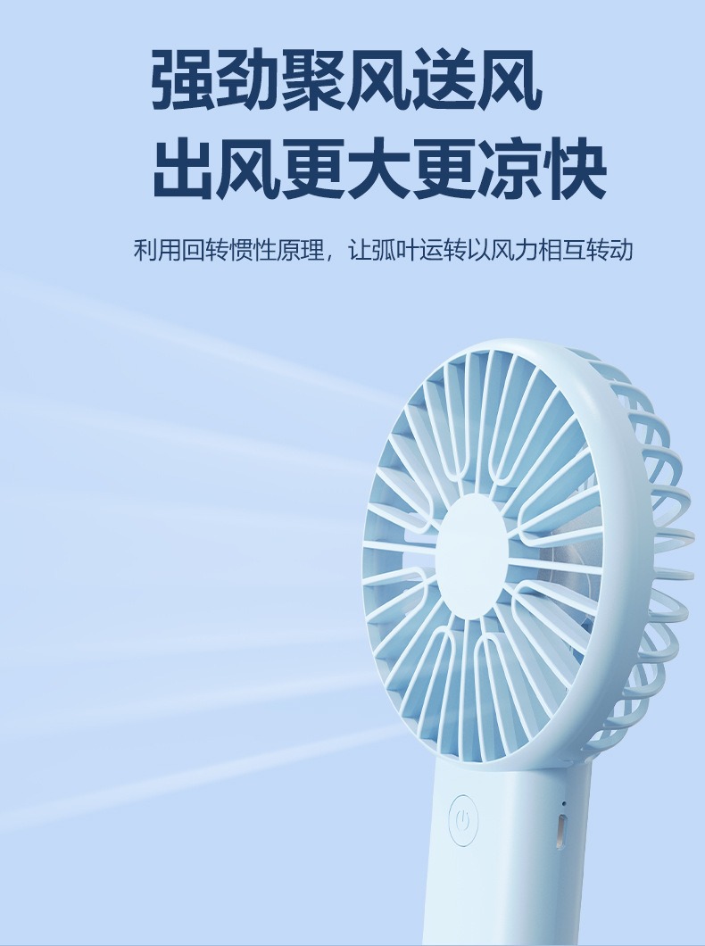 Simple and fashionable mini fan folding desktop 2024 new handheld usb small fan student dormitory electric fan pic 5