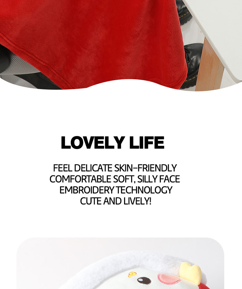 龙年吉祥物暖手捂抱枕毯二合一新年礼物多功能抱枕被公司年会礼品详情11