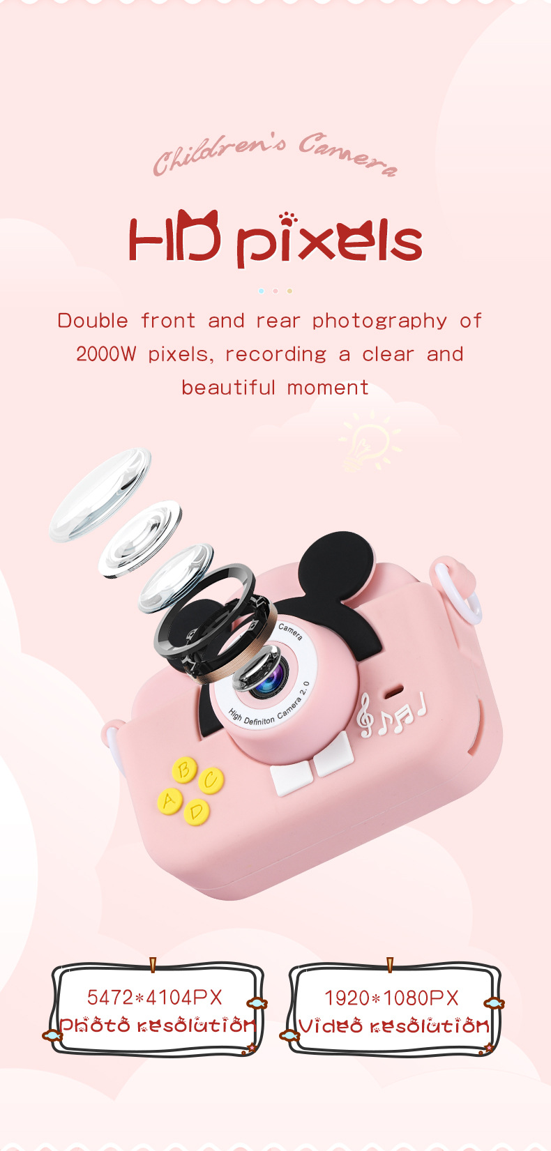 A5 Cross-border Children and Students Digital Mini Camera Fun Toy Educational Birthday and Festival Gift Camera pic 5