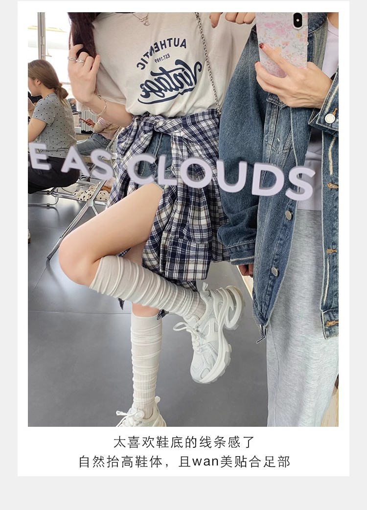 葡萄妈同款2024夏季新款轻便运动鞋透气网面厚底增高老爹鞋女详情11