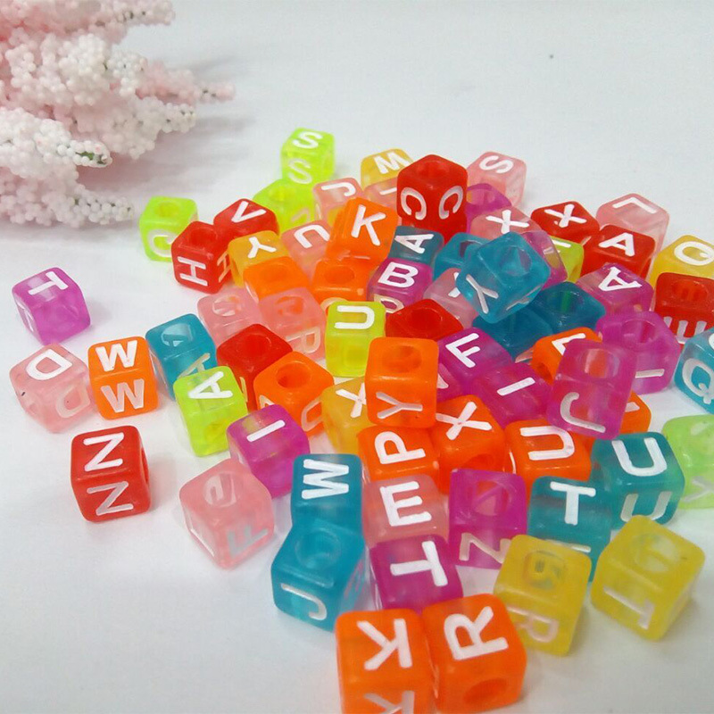 diy heart-shaped jewelry accessories, letter beads, electroplated plastic beads, pearl-like acrylic beads, hand-strung beads pic 2