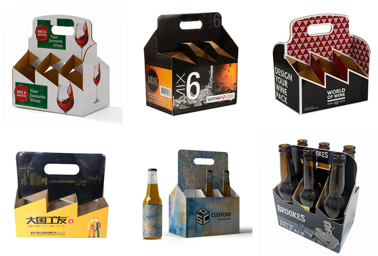 The manufacturer prints high-end 6-bottle wine boxes, mini wine boxes, beer boxes, foldable portable corrugated paper boxes pic 7