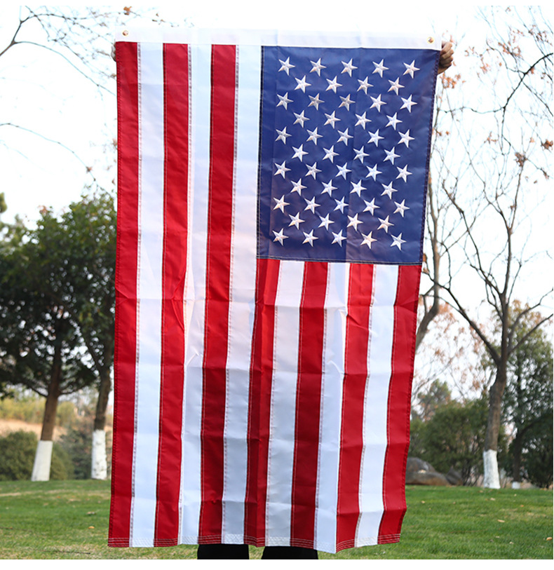 外贸世界各国万国旗美国绣花刺绣旗星条国旗打扣多款尺寸厂家定制详情11