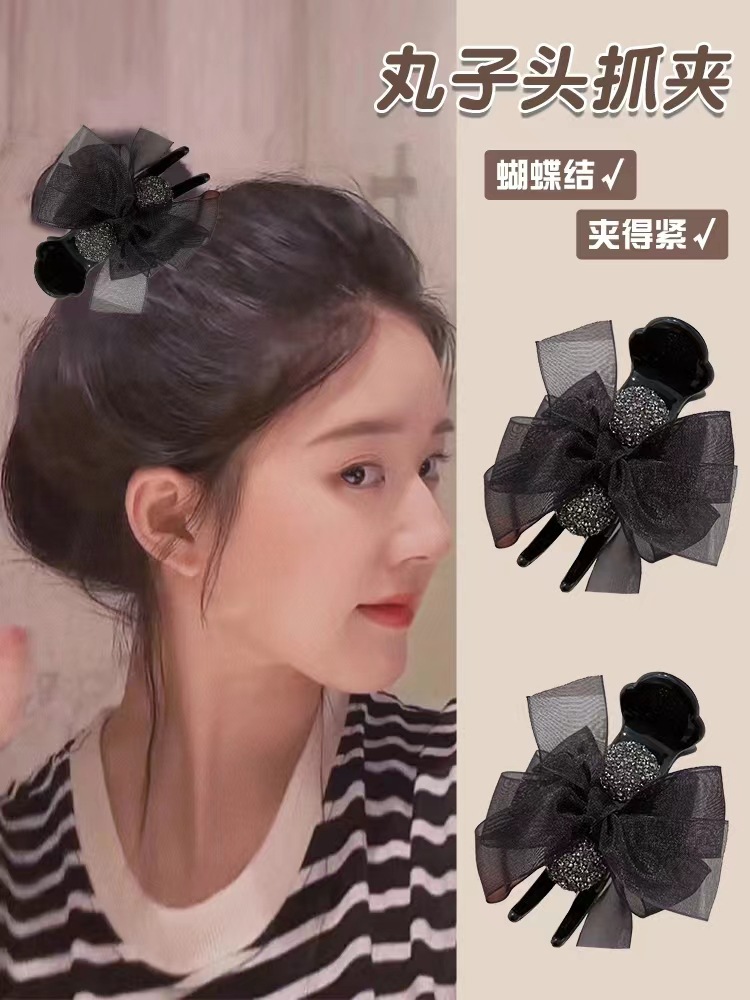 蝴蝶结抓夹女后脑勺丸子头发饰盘发固定神器发卡网红夹子头饰发夹详情11