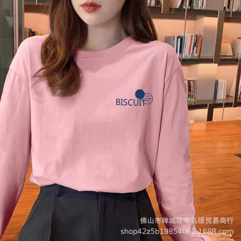 2023春秋新款女装长袖t恤韩版休闲大码女式t恤上衣打底衫外贸批发详情23