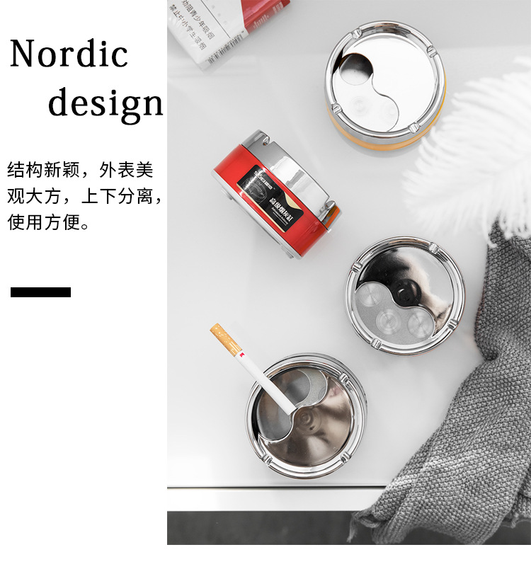 加厚耐用不锈钢金色烟灰缸网咖烟缸酒吧网吧烟灰缸厂家批发直供详情8