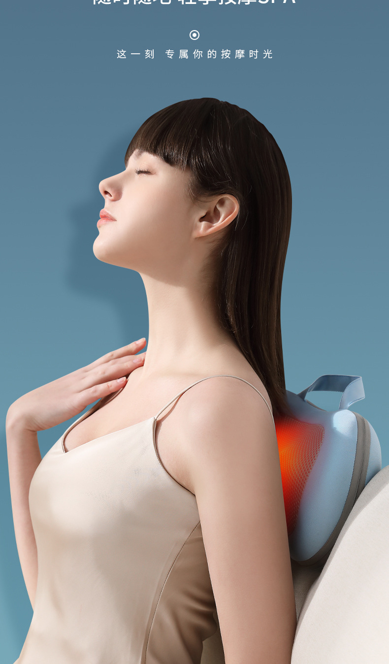 Portable and portable neck massage device, car charging, multi-functional heating for neck, shoulder and neck, home cervical massage pillow pic 10
