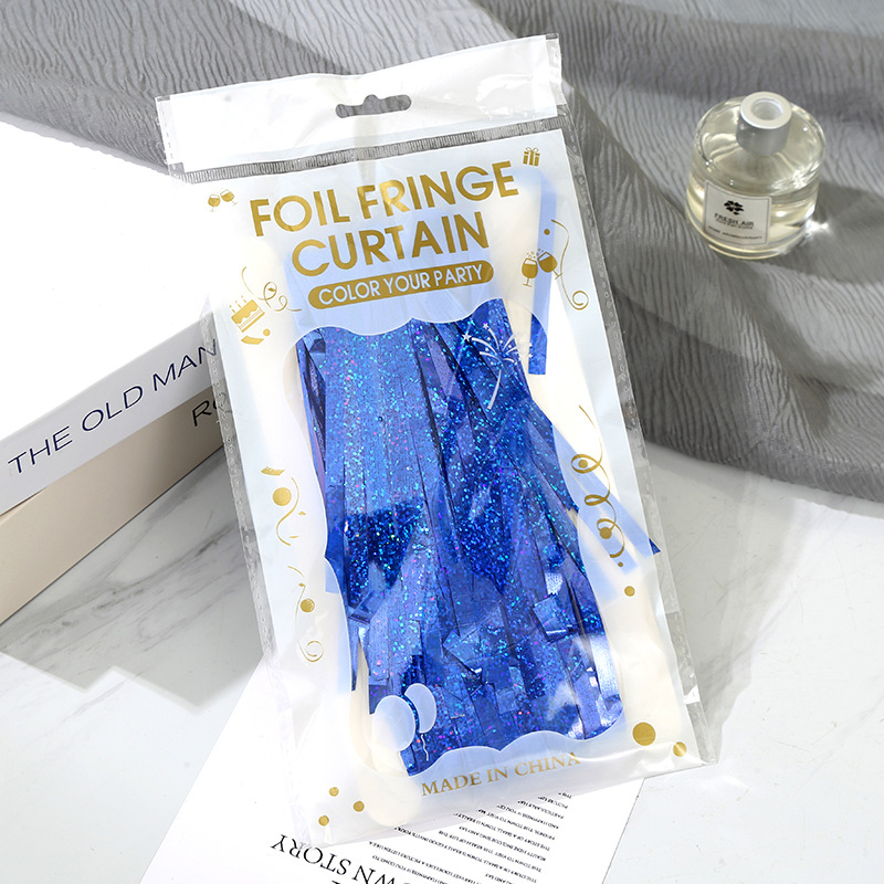 1*2M炫彩高亮镭射雨丝帘儿童节舞台装饰道具生日装饰反光流苏门帘详情8