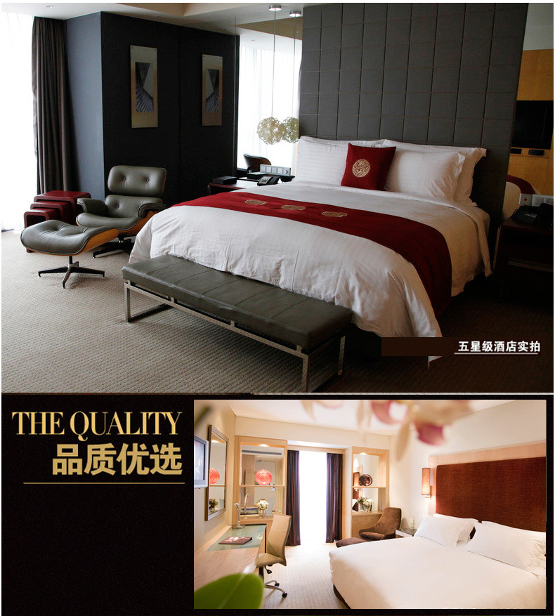 Pure cotton linen for hotels, four-piece sets for guesthouses and homestays, comprehensive tribute satin strips, and star hotel bedding pic 6