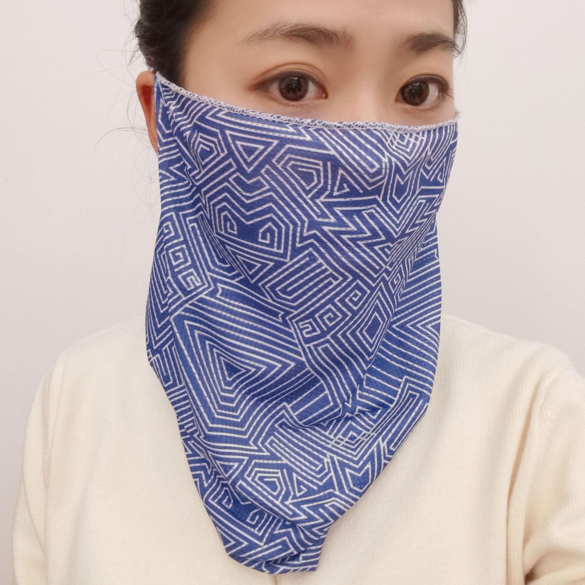 夏天防晒面罩女遮脸全脸护颈骑行防紫外线冰丝面罩防晒口罩遮脖子详情3