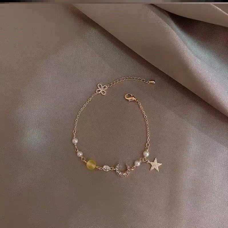 Korean version exquisite crystal bracelet, sweet and girlish heart, star and moon marble bracelet, fresh and delicate strawberry crystal jewelry pic 14