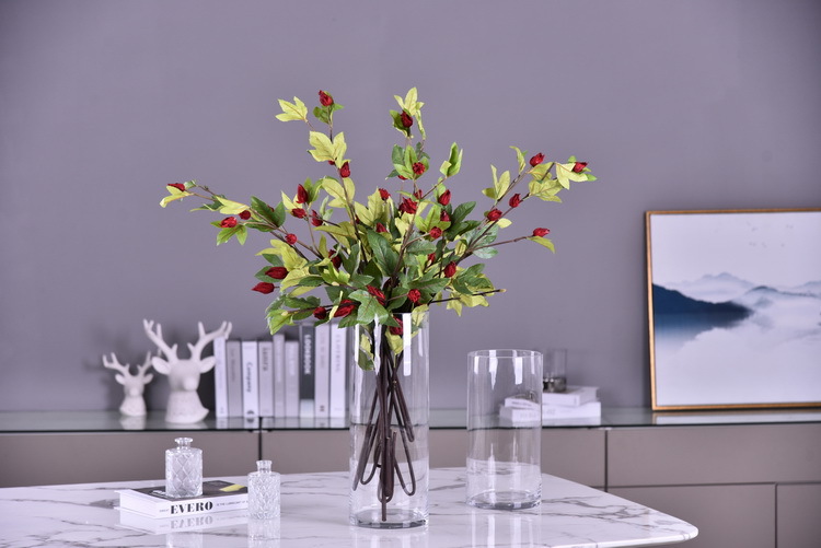 Factory direct sales of artificial hibiscus, modern and simple living room and hotel floor-standing artificial flowers wholesale, artificial roselle pic 15