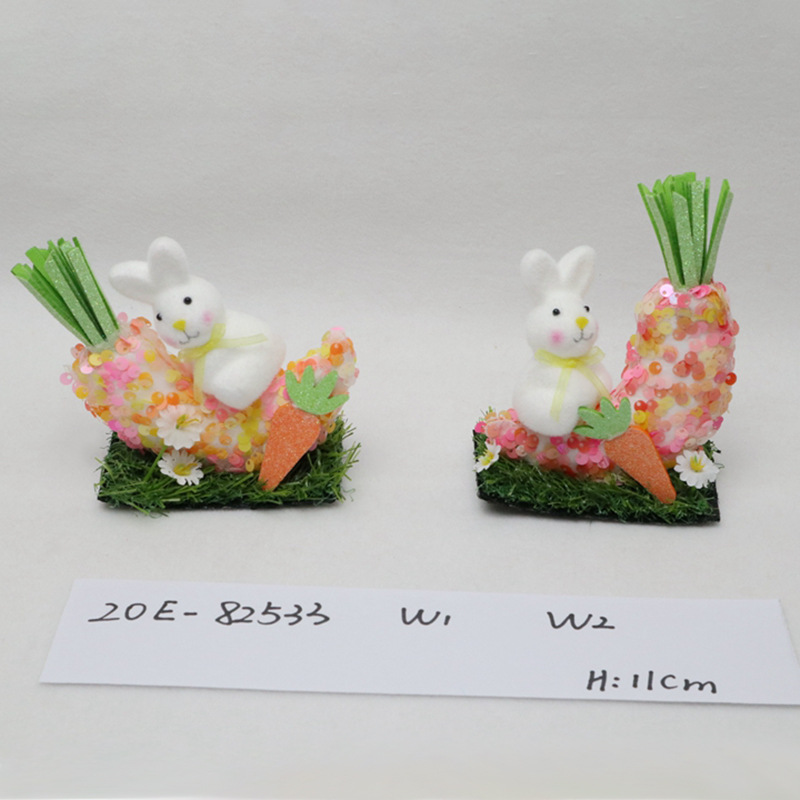 The new Easter bunny, chick and newborn plush chicken figurines are creative, cute and suitable for decoration. They are very popular pic 1