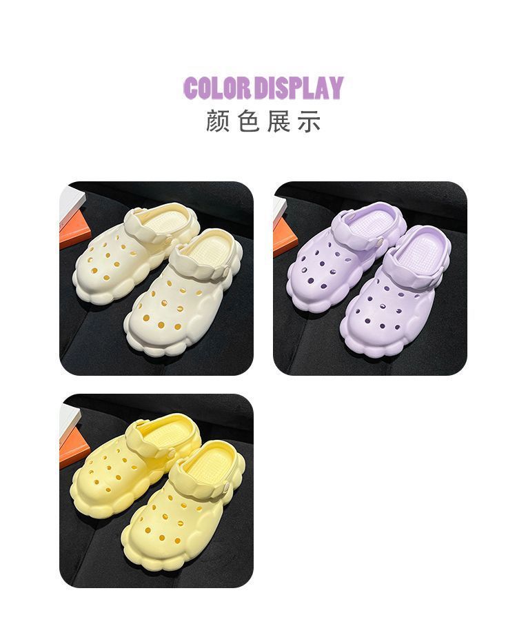 可爱云朵洞洞鞋女夏季外穿2023新款防滑踩屎感厚底包头凉鞋拖鞋女详情3