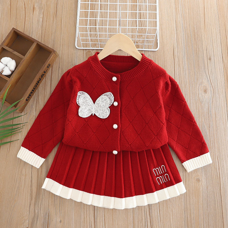 女童学院风裙套装秋冬2024新款洋气儿童jk公主裙宝宝针织两件套详情12