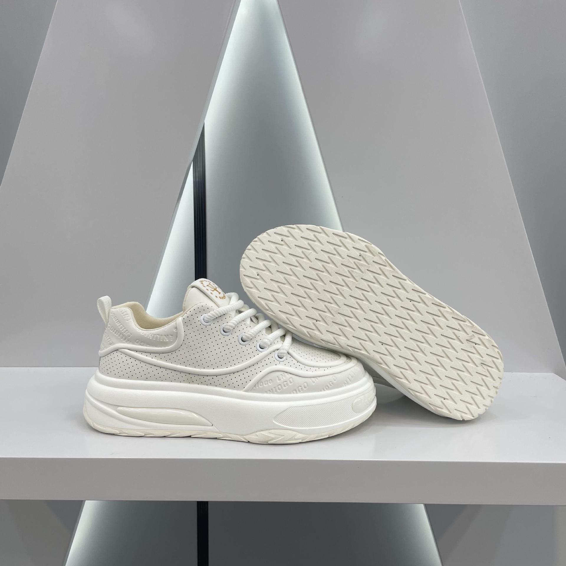 秋季新款男鞋系带低帮跑步鞋潮流鞋子增高印花时尚透气老爹鞋软底详情6