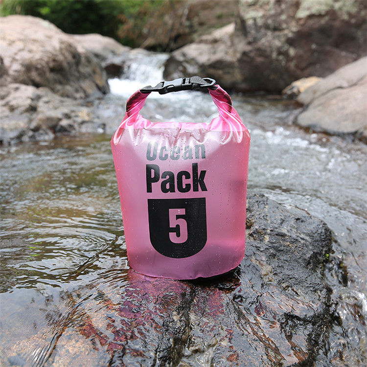 Factory direct supply of outdoor PVC matte semi-transparent waterproof bucket bags, beach clothes, mobile phone folding storage bags, and drift bags pic 29