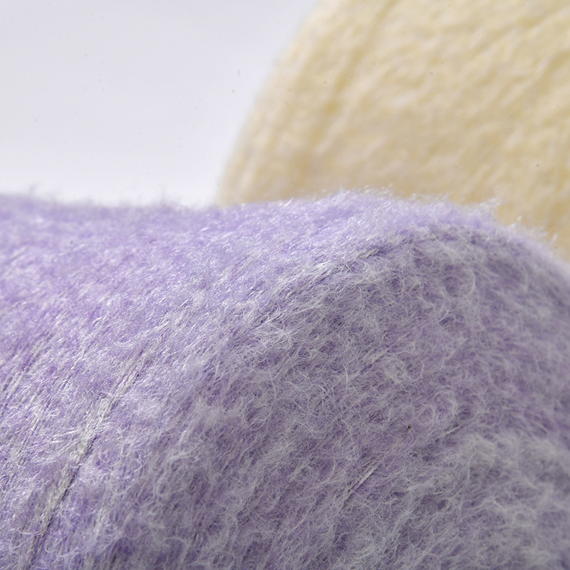 Skin-friendly sandwich lambskin wool yarn, mink wool yarn blended yarn, sweater hand-knitted DIY yarn wholesale pic 5