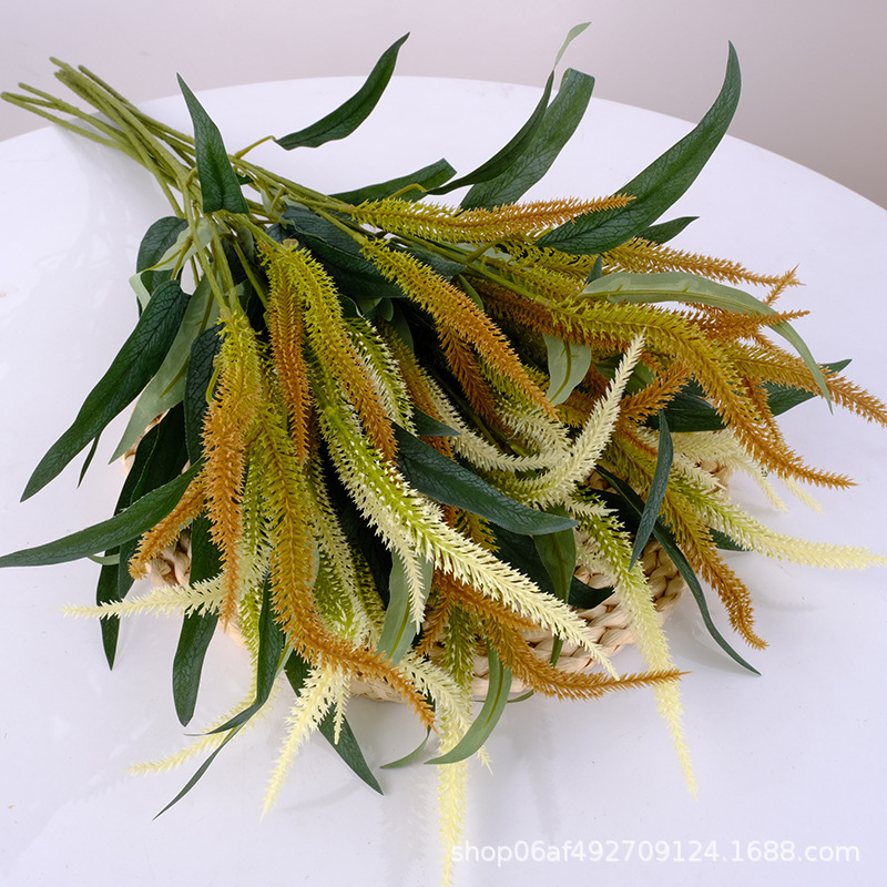 高仿真绿植狗尾巴草摆设塑料套装饰品小盆栽餐桌茶几仿详情3