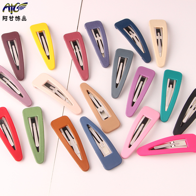 韩式网红一字夹袋装发夹女可爱头饰简约黑色发卡波浪夹子儿童发饰详情30