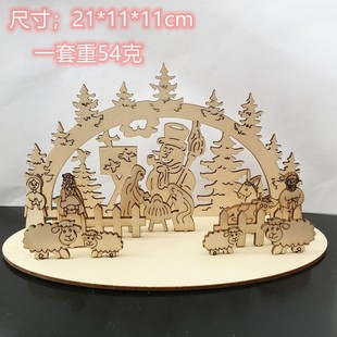 新款特价圣诞节日装饰品 环保天然复古色创意卡通木片品质款现货详情8