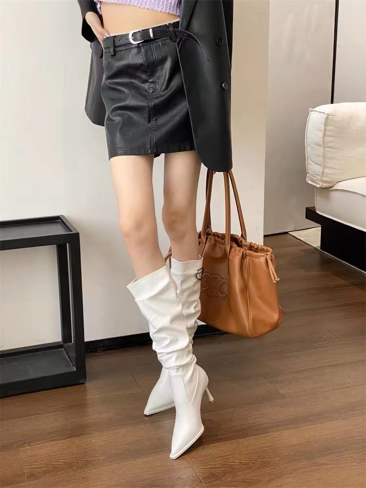 欧美风不过膝骑士靴女2024新款套高筒马丁靴秋冬季大衣穿高跟皮靴详情20