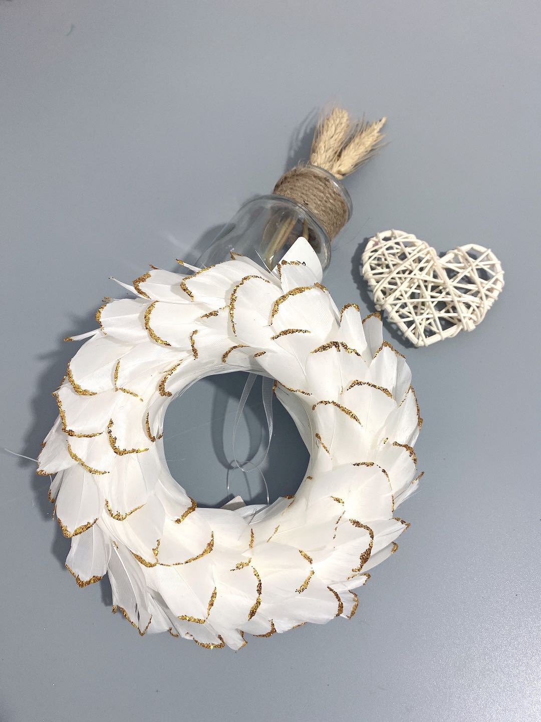 Factory wholesale of colorful goose feather rings, furniture, wreaths, festival decorations, stage decorations, feather garlands pic 19