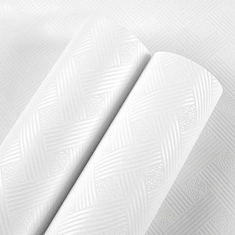 现代简约3d无纺布吊顶天花板屋顶墙纸卧室酒店宾馆白色日系壁纸详情5