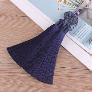 New color-offset double-ended cotton thread tassel handcrafted clothing, cheongsam with lapel button and Chinese-style classical tassel pendant pic 17