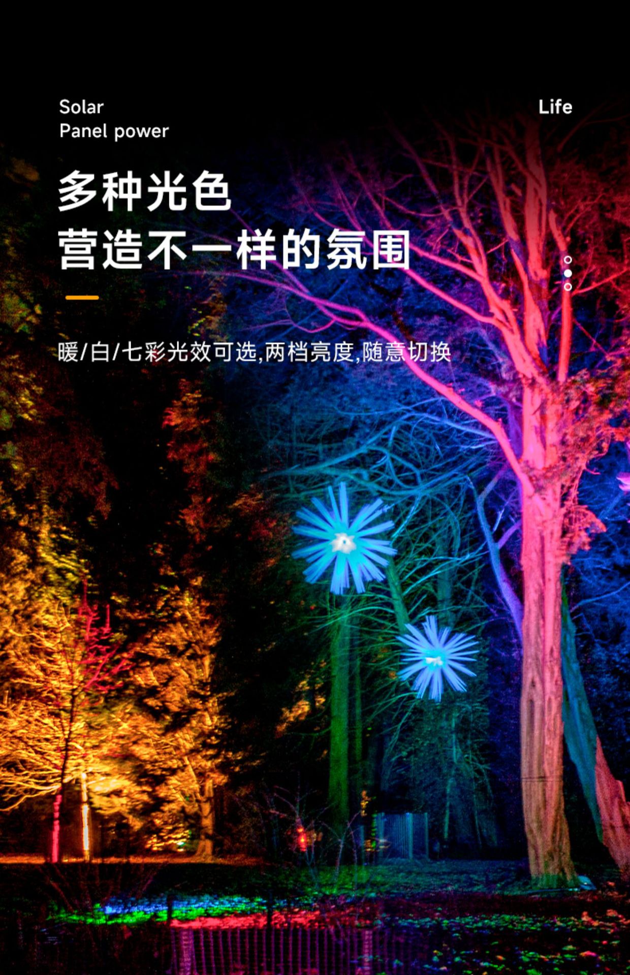 Cross-border new solar ground insert light, spotlight, outdoor ultra-bright waterproof lawn light, landscape garden and courtyard tree lighting light pic 25