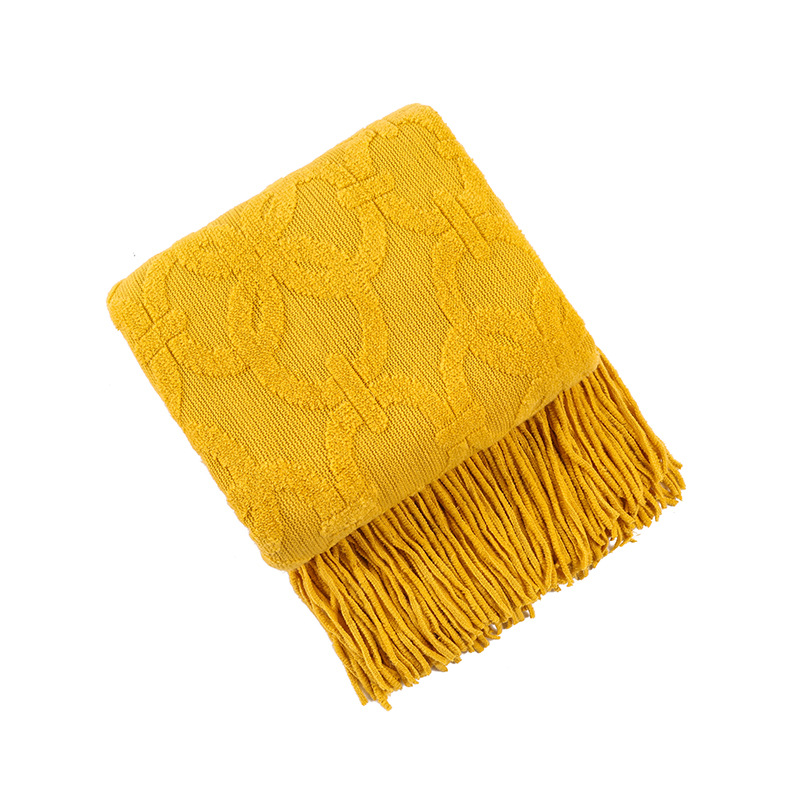 Sofa blanket, cover blanket, knitted blanket, office nap blanket, jacquard loop small blanket, American-style lap blanket, thread blanket pic 20