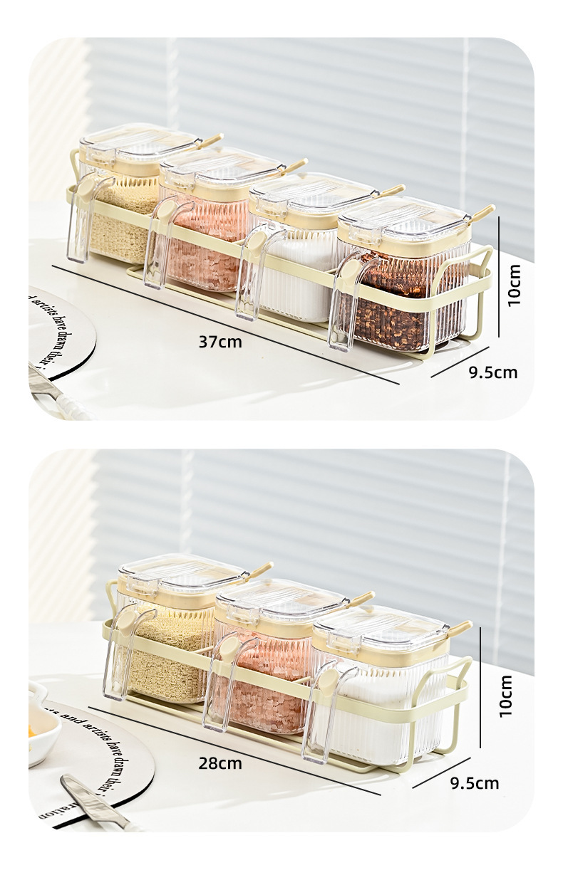 食品级调味罐 高颜值厨房调味罐家用盐味精调味盒带勺套装家用组详情16