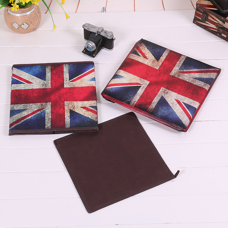 British retro square non-woven fabric storage stool, folding storage stool, BOX storage box, fabric storage box pic 3
