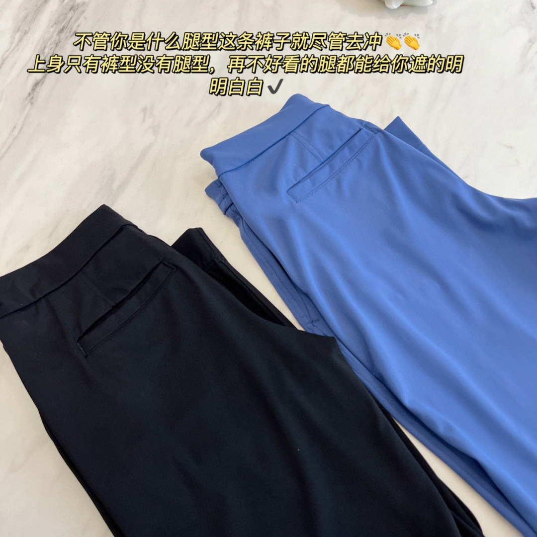 042302春夏新款青年流行女士宽松弹力舒适户外运动阔腿休闲裤纯色详情5