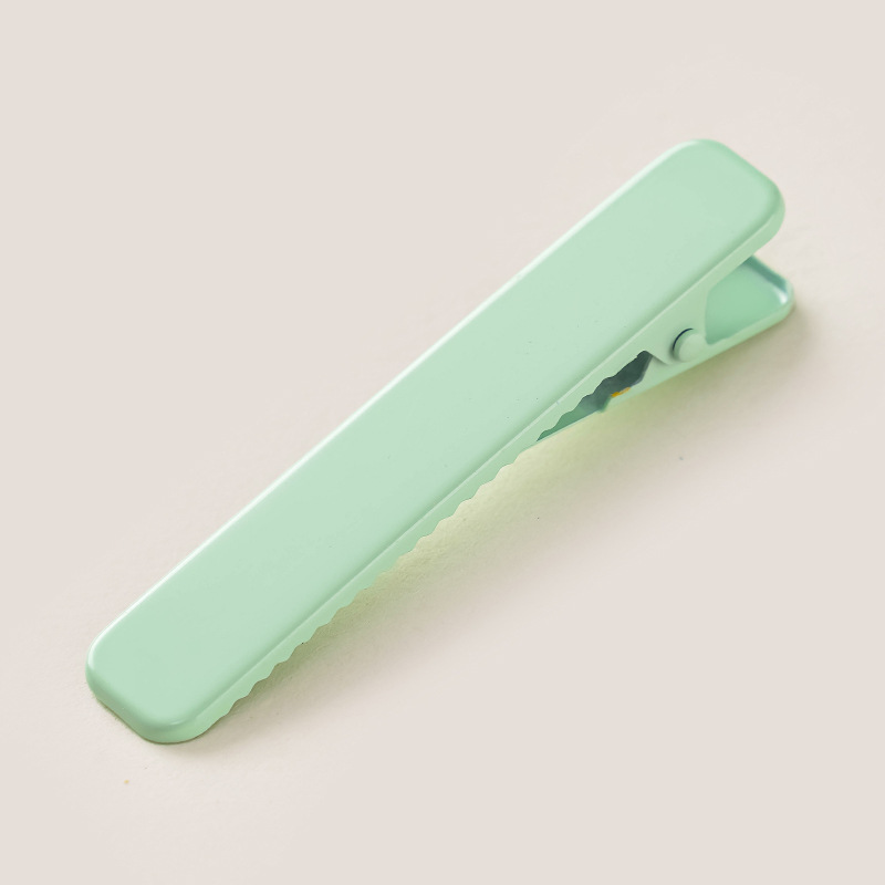 Korean version candy rectangular duckbill hairpin, shark hairpin, female side floral fringe, macaron-colored headwear pic 7