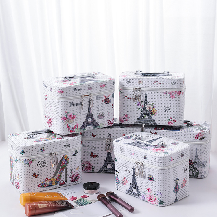 韩国多功能埃菲尔铁塔三件套化妆箱便携化妆包防水旅行收纳包详情14