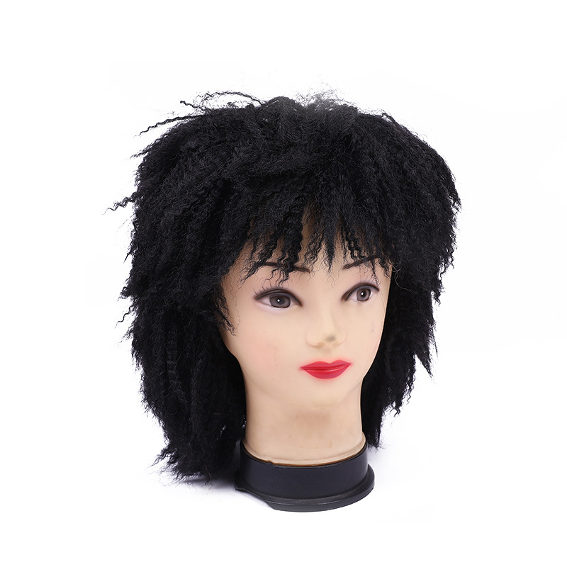 At the International Trade City, there is a performance of short and fluffy black hair, an anime wig, a small tooth-pressed curved art wig, and a hair wig pic 2